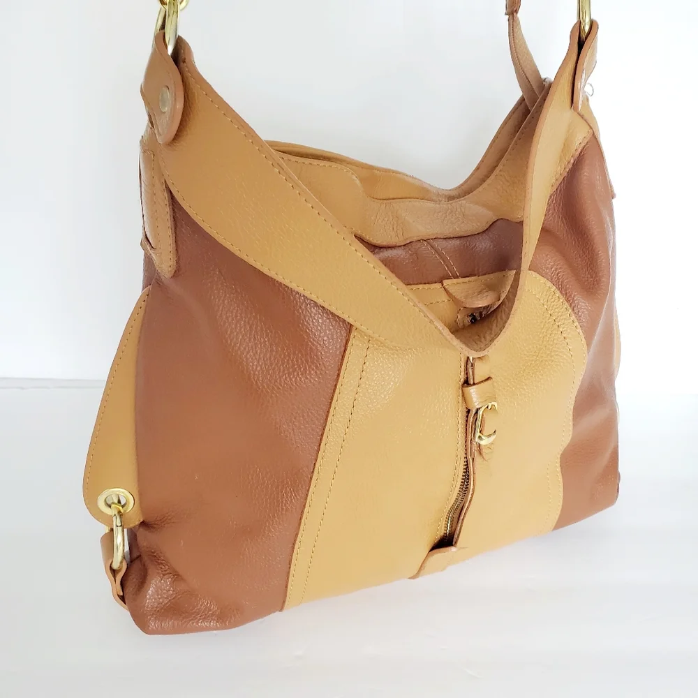 Real Genuine Leather Shoulder Bag Hobo Purse Minimaliat Academia Teacher Modest